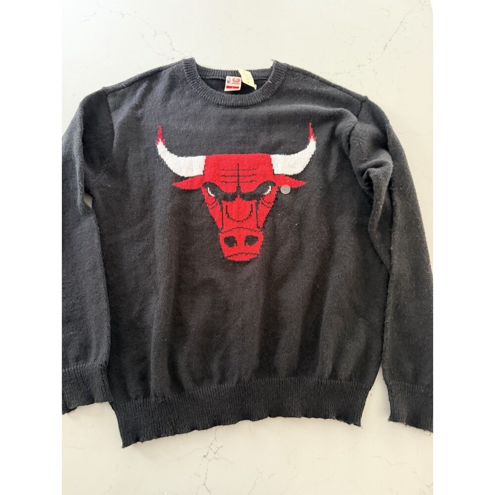 Ultra Game Chicago Bulls Knitted Crewneck Sweater Logo Large 90s NBA Vintage